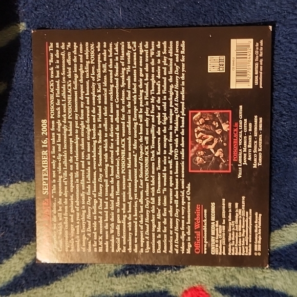 Poisonblack A Dead Heavy Day Promo CD - Picture 2 of 3